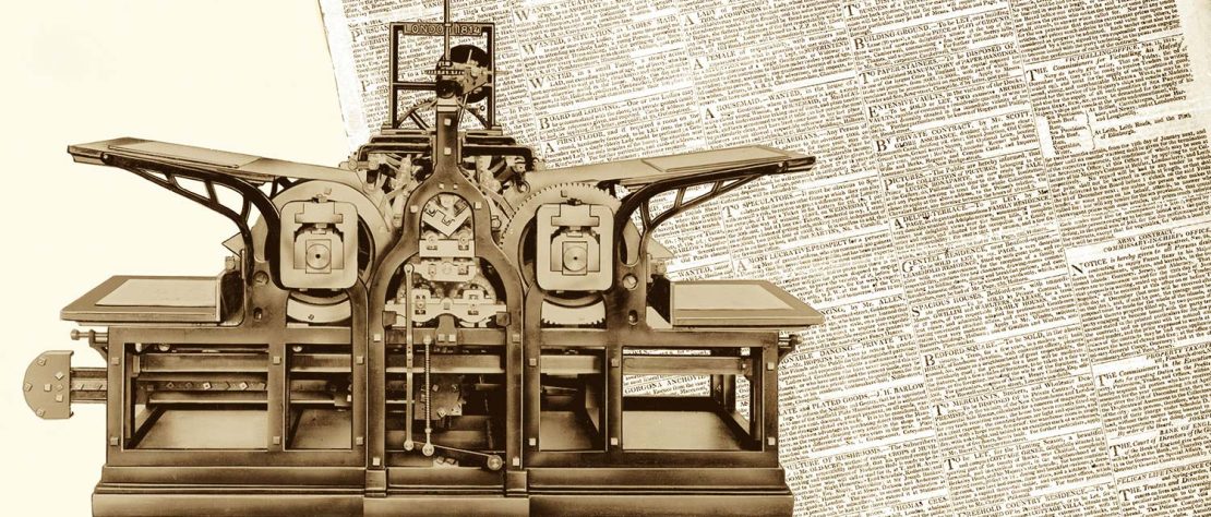 Imprenta de doble cilindro y diario periodístico