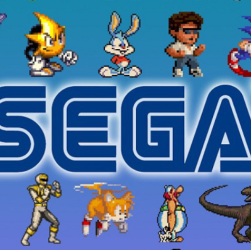 Logotipo de Sega, con varios personajes iconicos.