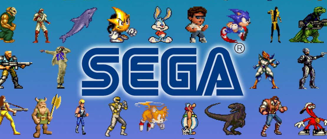 Logotipo de Sega, con varios personajes iconicos.